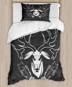 Juego de Funda Nórdica Lunarable Deer, Contorno de Ciervos