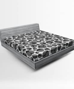 Lunarable Sábana Ajustable Gris, Diseño Gráfico