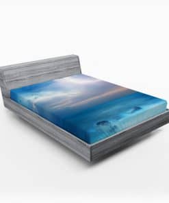 Lunarable Nature Sábana Ajustable, Rocas en el Océano