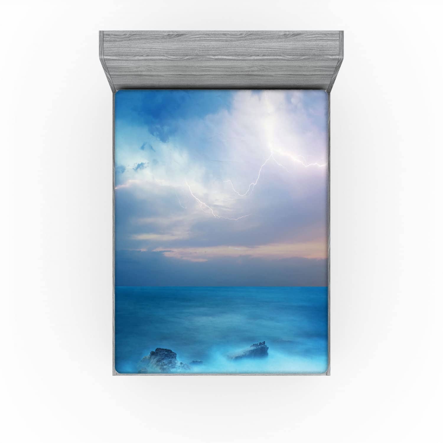 Lunarable Nature Sábana Ajustable, Rocas en el Océano - Imagen 4