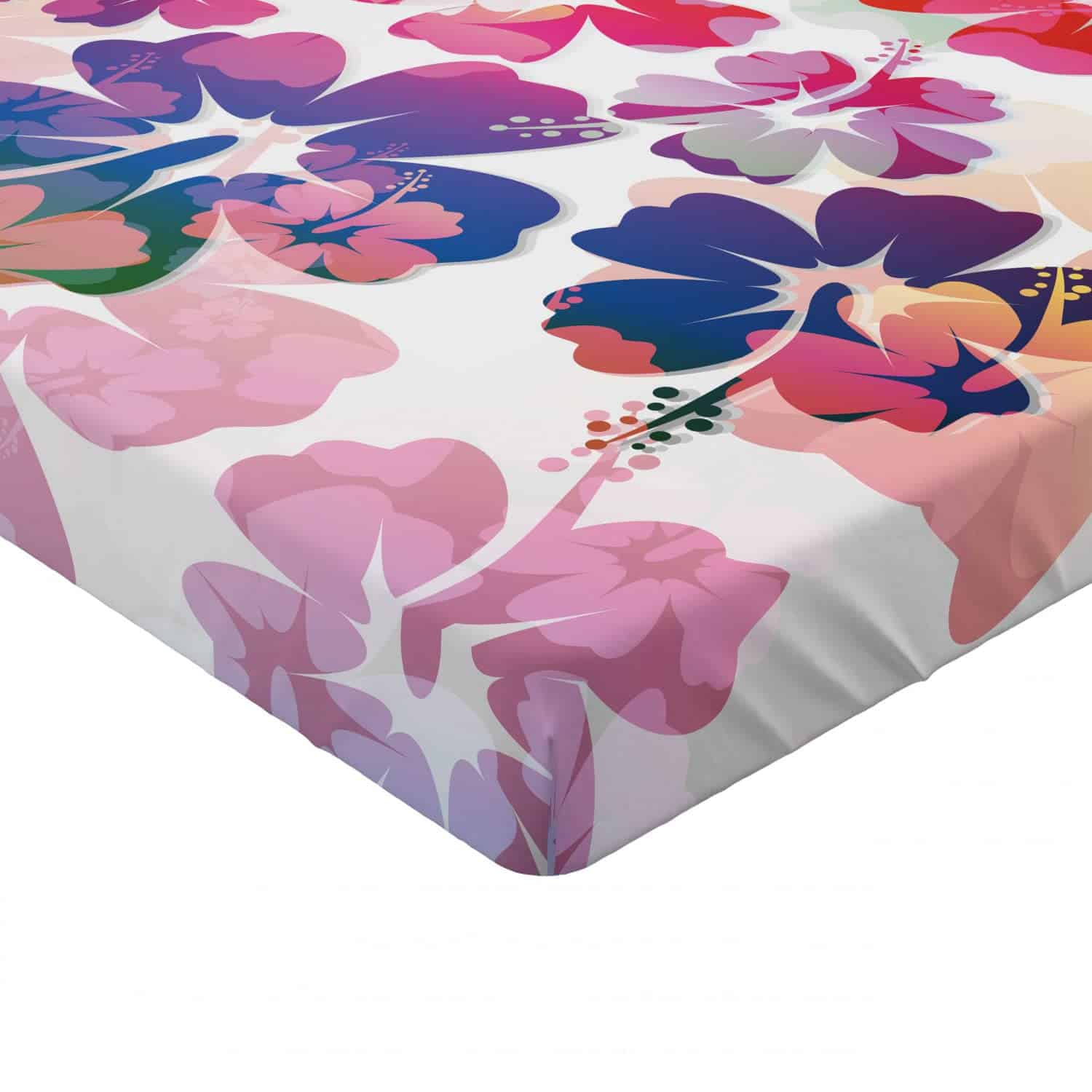 Sábana Ajustable Lunarable Hawaiian, Tema Floral Exótico de - Imagen 5