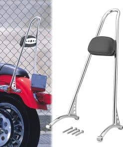 Dasen Chrome 20" Sissy Bar con Respaldo Alto Triple Cromado