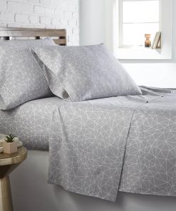 Juego de sábanas de microfibra de 4 piezas -Gris laberinto g