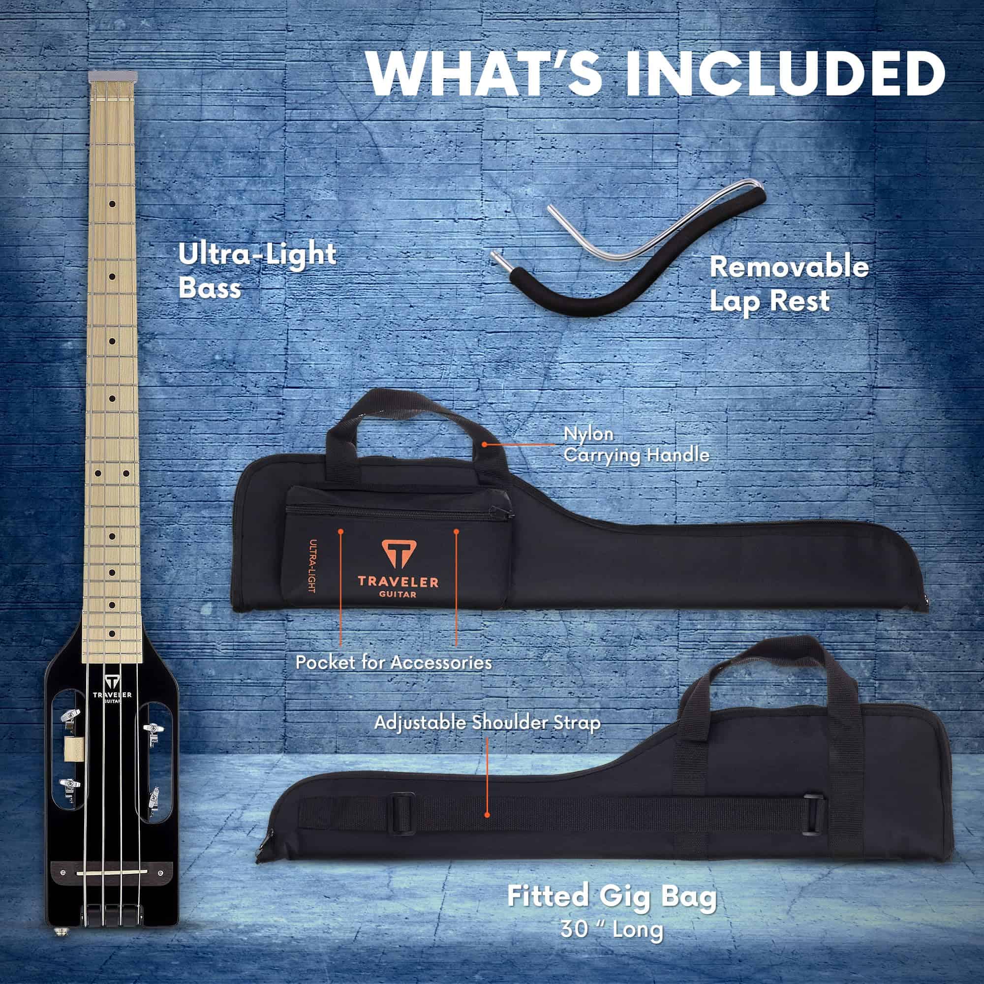 Bajo de viaje Traveler Guitar Ultra-Light Gloss Black | - Imagen 5