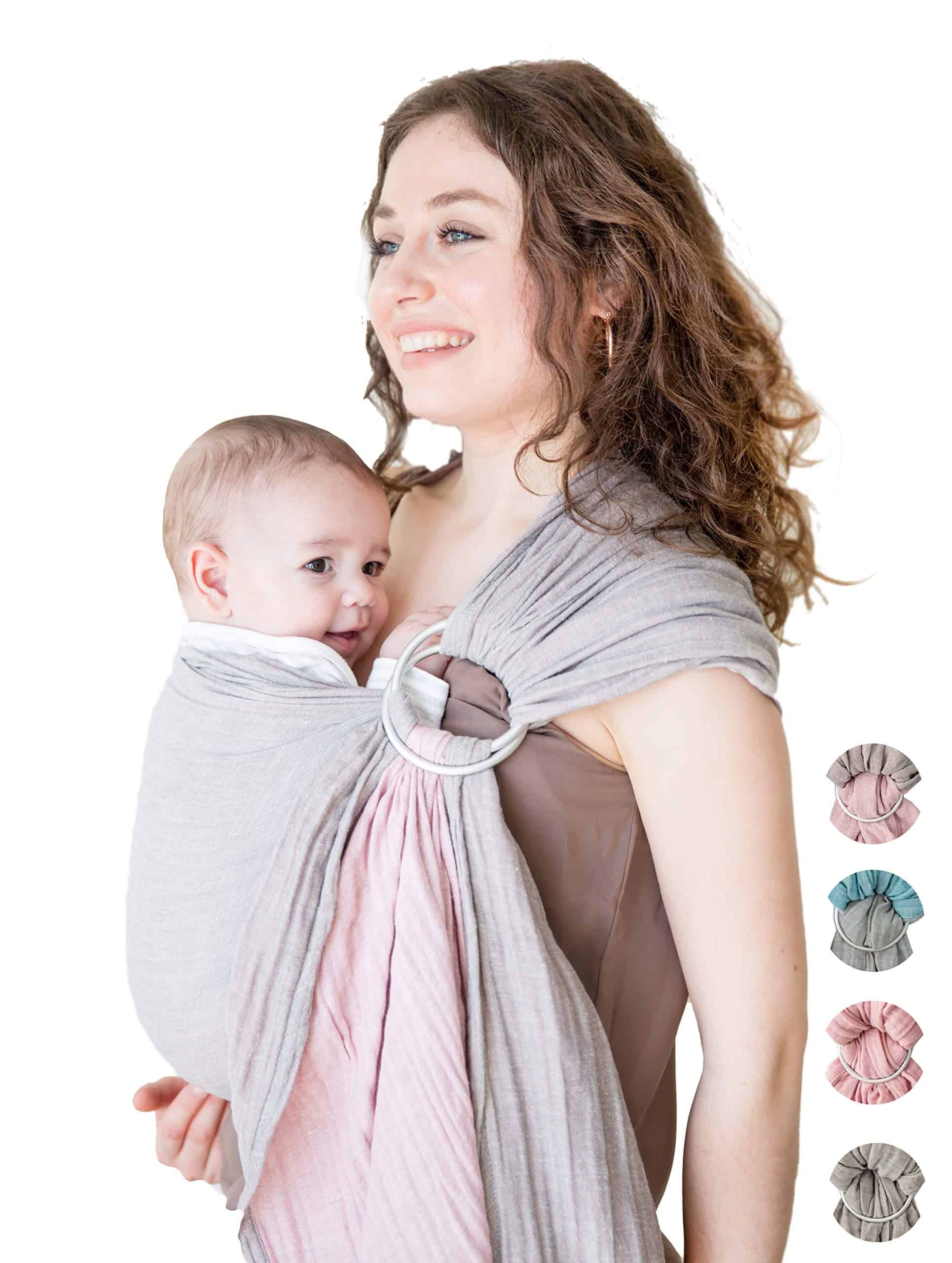 Portabebés de Anillo y Rebozo 100% Algodón Muselina para