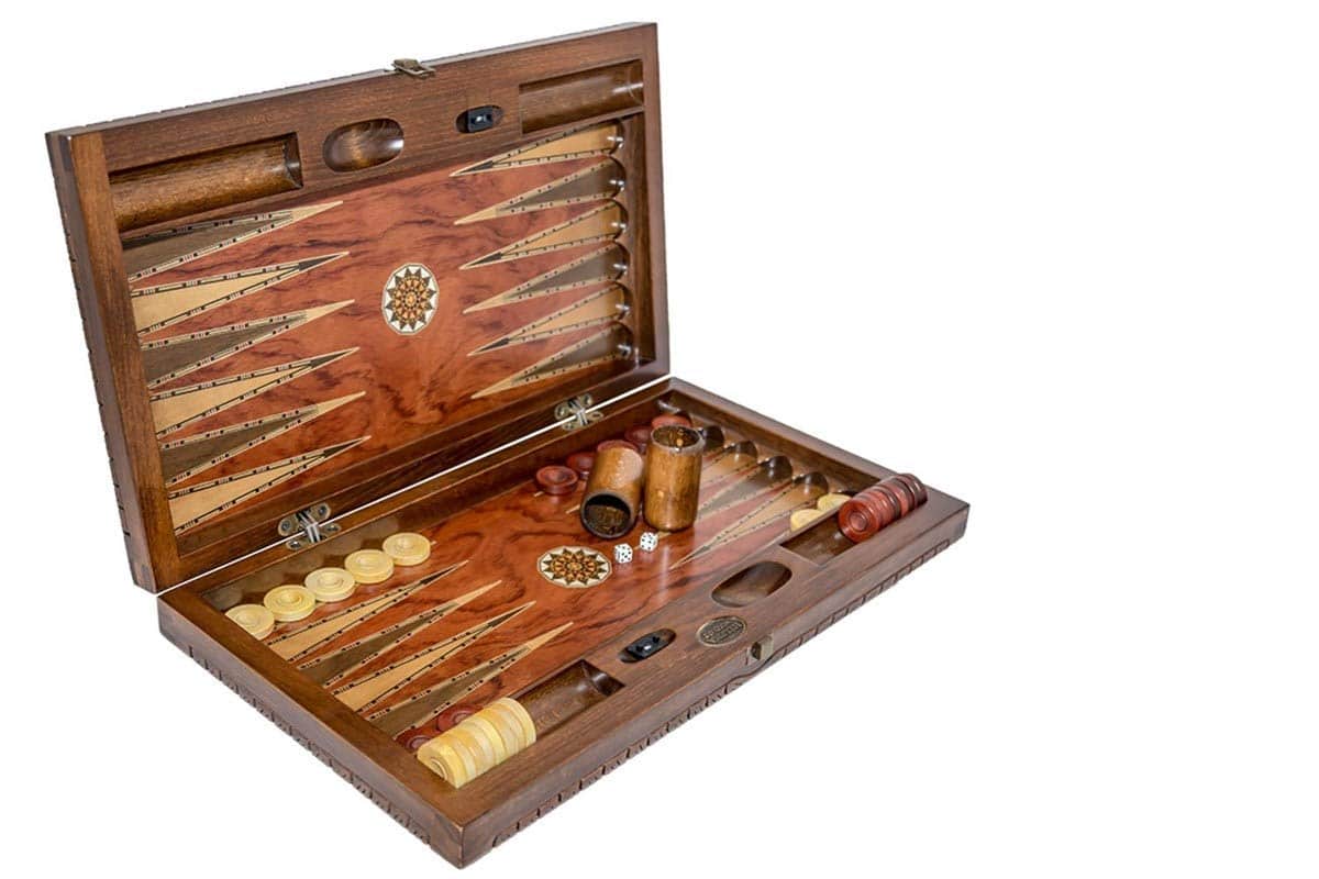 Juego de Backgammon con Diseño de Mosaico Tallado - Tablero - Imagen 5