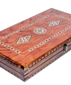 Juego de Backgammon con Diseño de Mosaico Tallado - Tablero