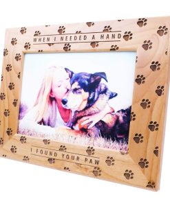 Marco de foto de madera grabado I Found Your Paw con