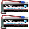 Batería Lipo HRB 6S 6000mAh EC5 60C 22.2V Compatible con RC