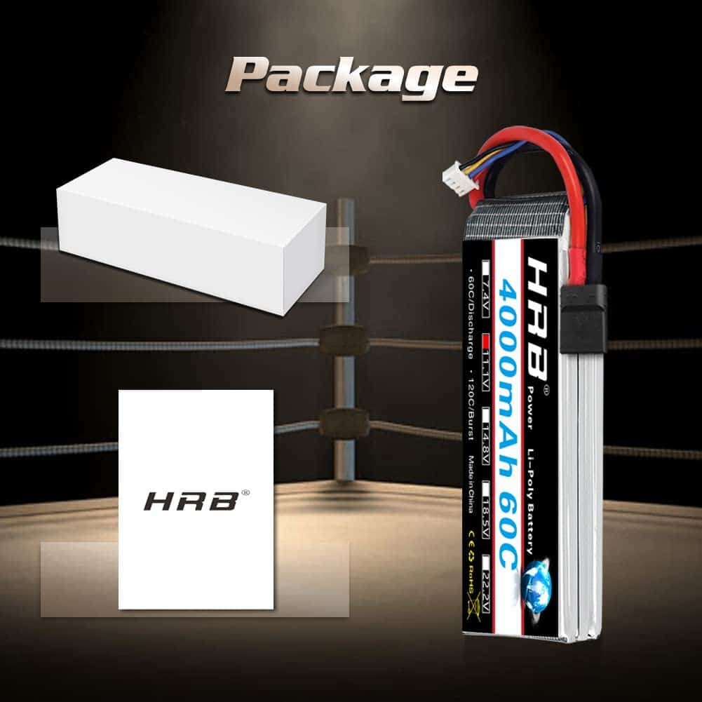 HRB 2PCS Batería Lipo 3S 4000mAh 11.1V 60C para Avión RC, - Imagen 7