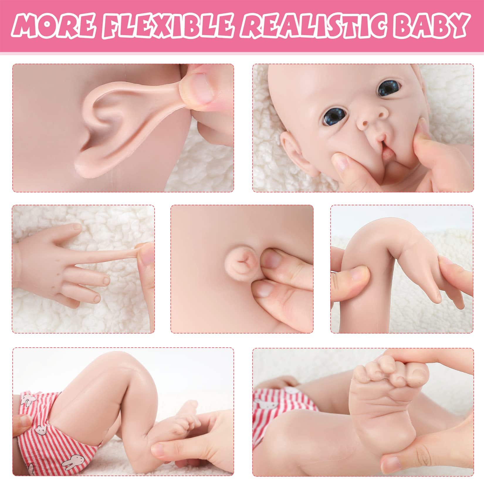 IVITA Muñeca de Silicona de Cuerpo Completo de 18 pulgadas, - Imagen 4