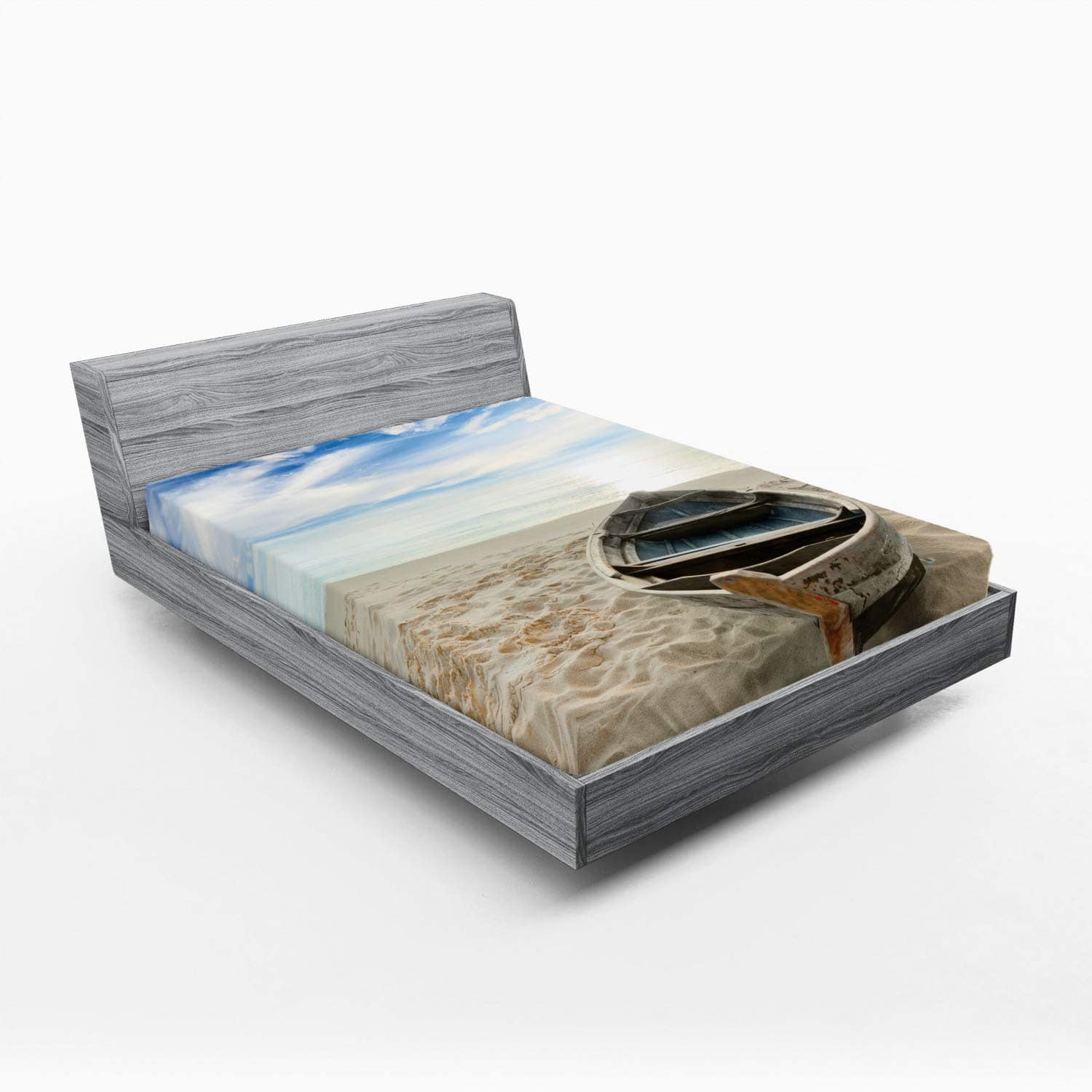 Sábana Ajustable Lunarable Náutica, Bote Rústico en la