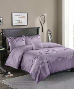 Juego de Funda Nórdica Jacquard Europea Queen Púrpura Retro