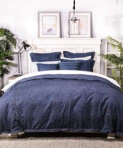 Juego de Funda nórdica de Denim Azul Oscuro ELEGANT LIFE