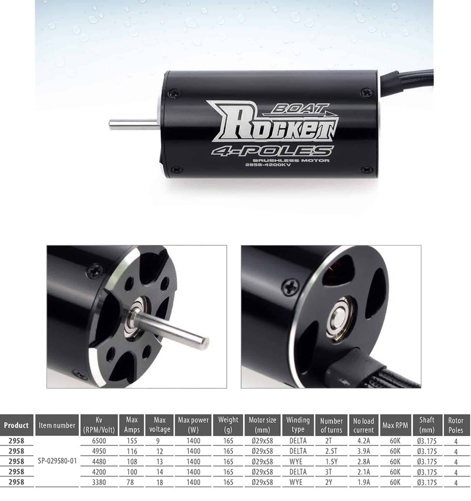 Motor Brushless Impermeable Surpass Hobby Rocket 2958 - Imagen 9