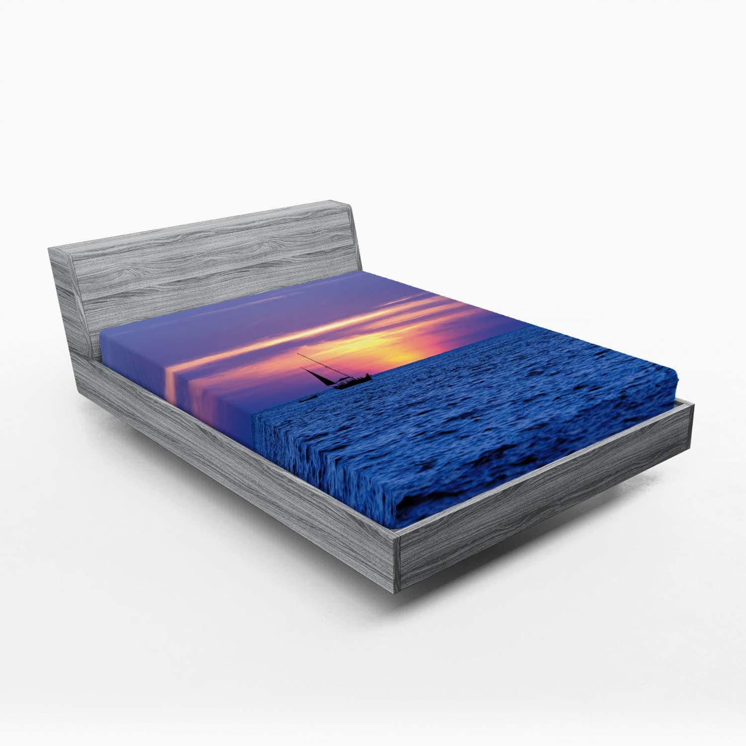 Sábana Ajustable Náutica Lunarable, Barco de Vela Navega a