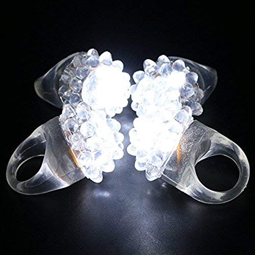 Anillos de Dedo Brillantes Blancos con LED Intermitente - Imagen 3