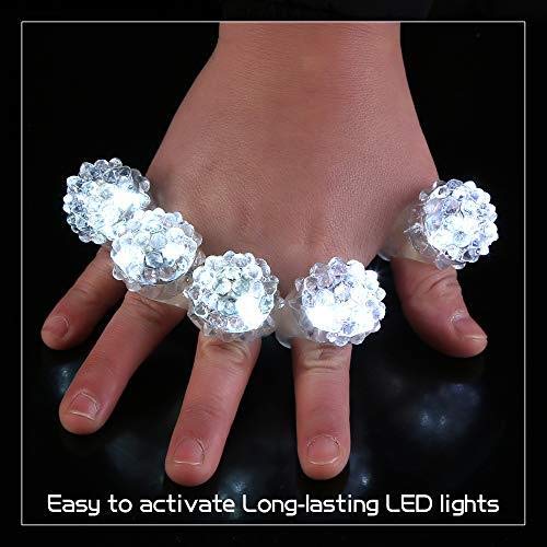 Anillos de Dedo Brillantes Blancos con LED Intermitente - Imagen 4