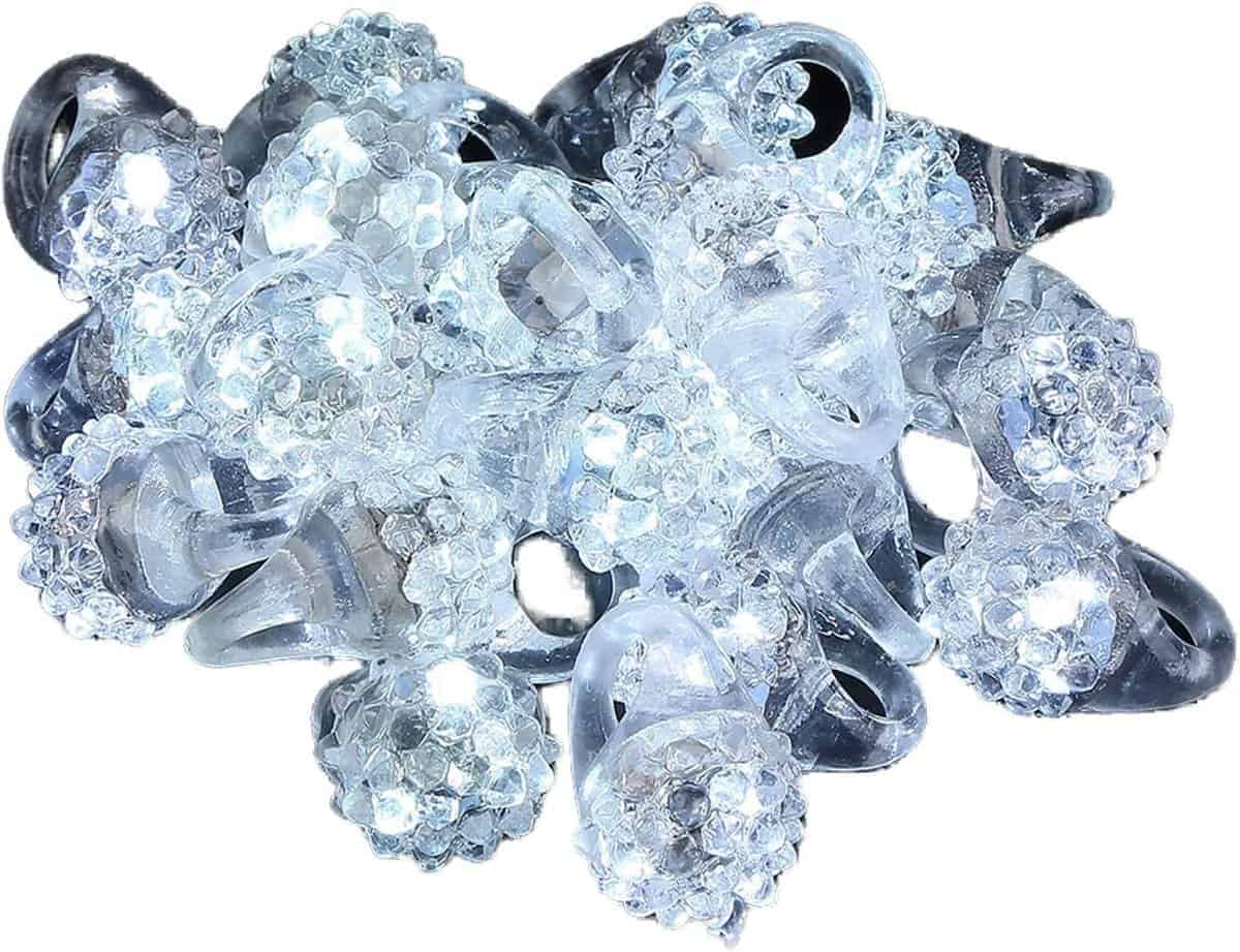 Anillos de Dedo Brillantes Blancos con LED Intermitente