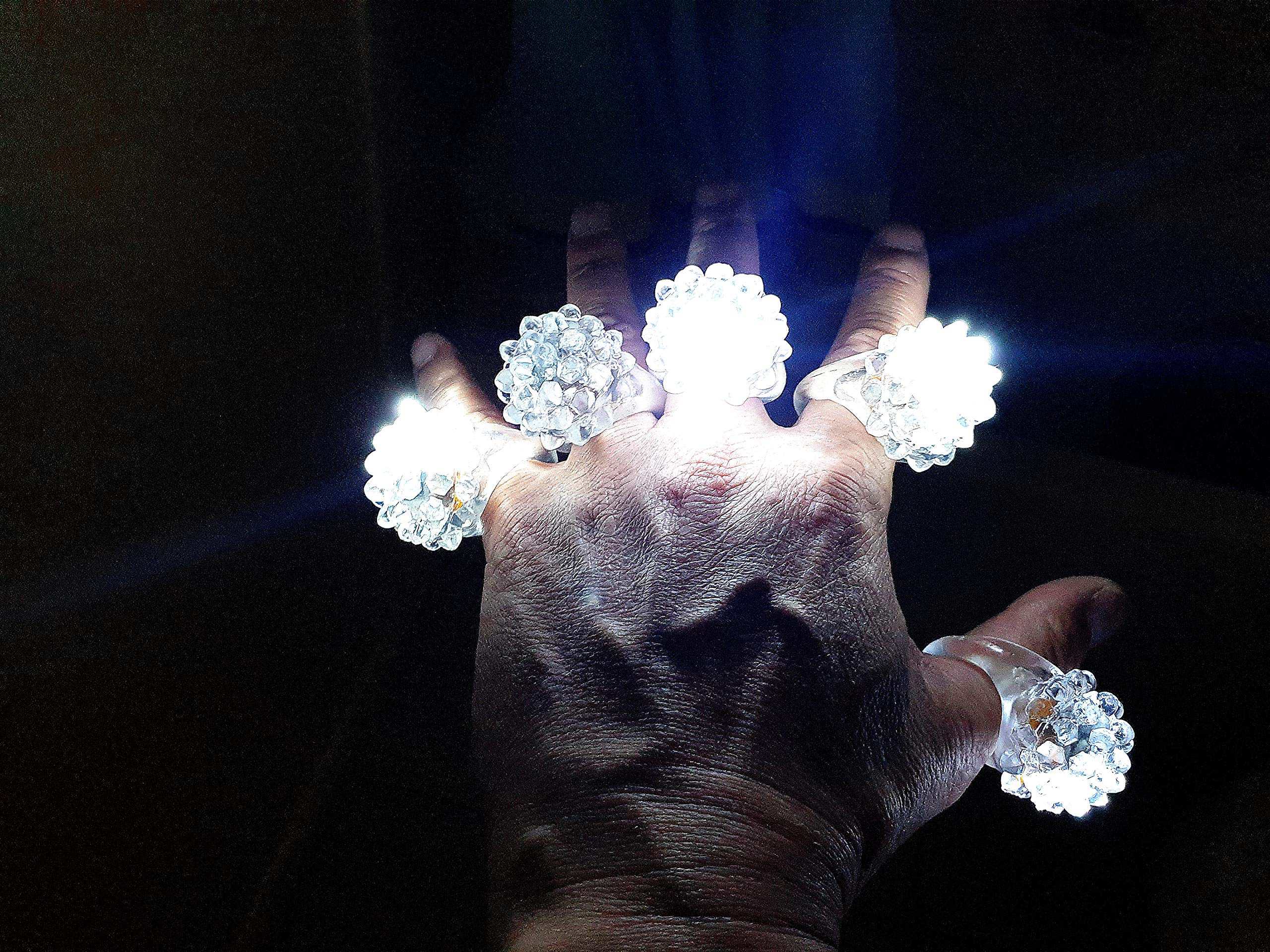 Anillos de Dedo Brillantes Blancos con LED Intermitente - Imagen 7
