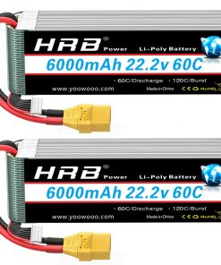 HRB 2pcs 6S 6000mAh Batería Lipo XT90 60C 22.2V Batería