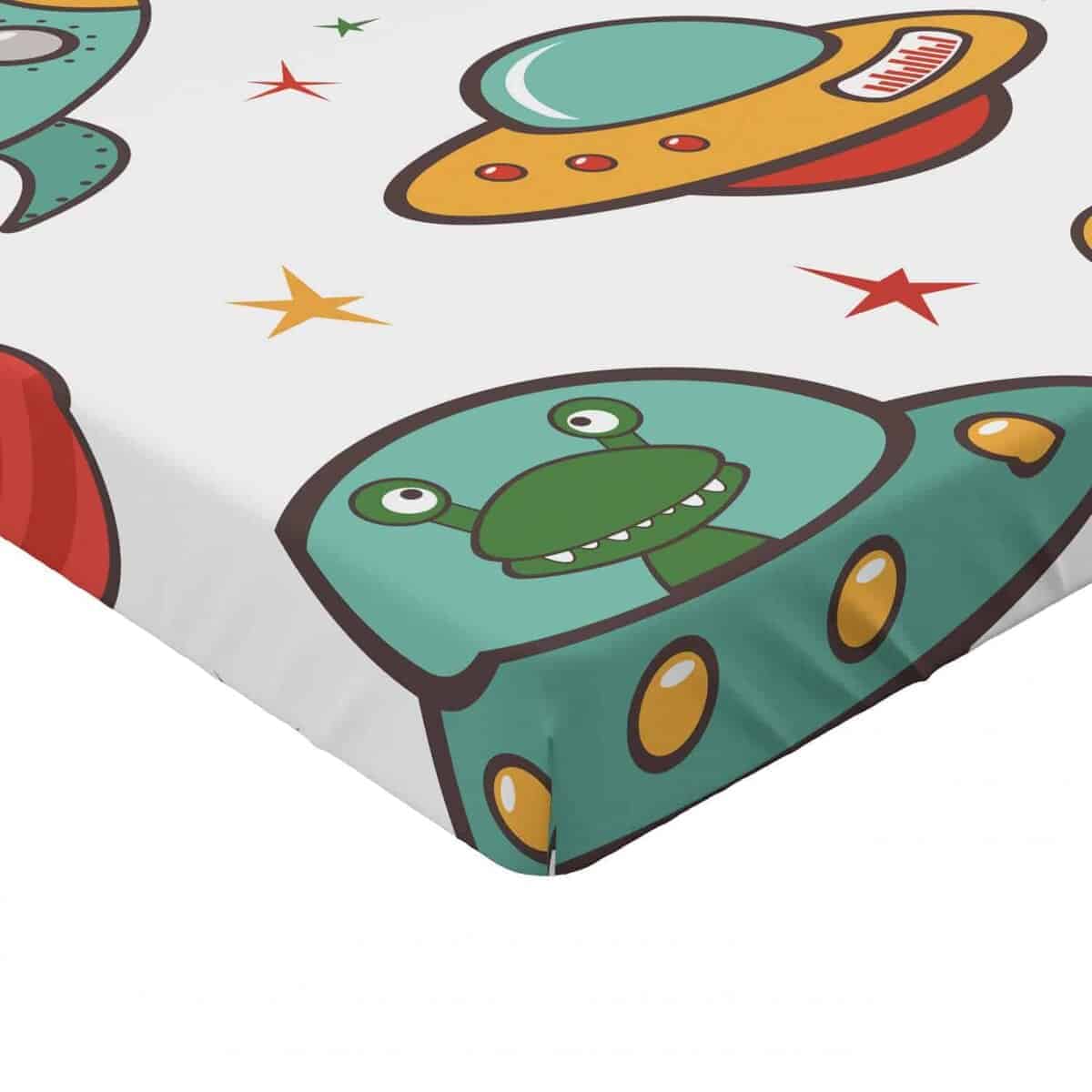 Sábana Ajustable Lunarable Space, Cohete Exterior Nave UFO - Imagen 5