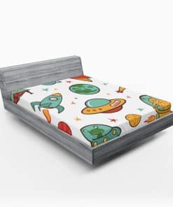 Sábana Ajustable Lunarable Space, Cohete Exterior Nave UFO