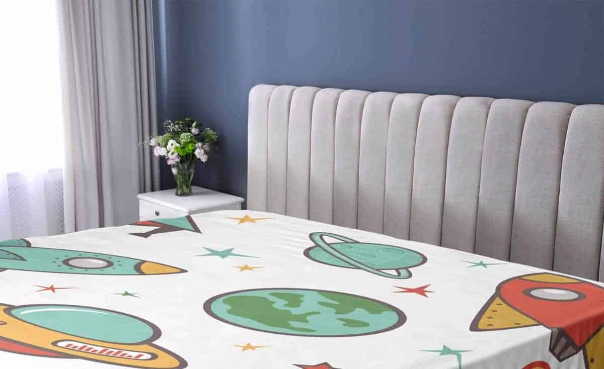 Sábana Ajustable Lunarable Space, Cohete Exterior Nave UFO - Imagen 3