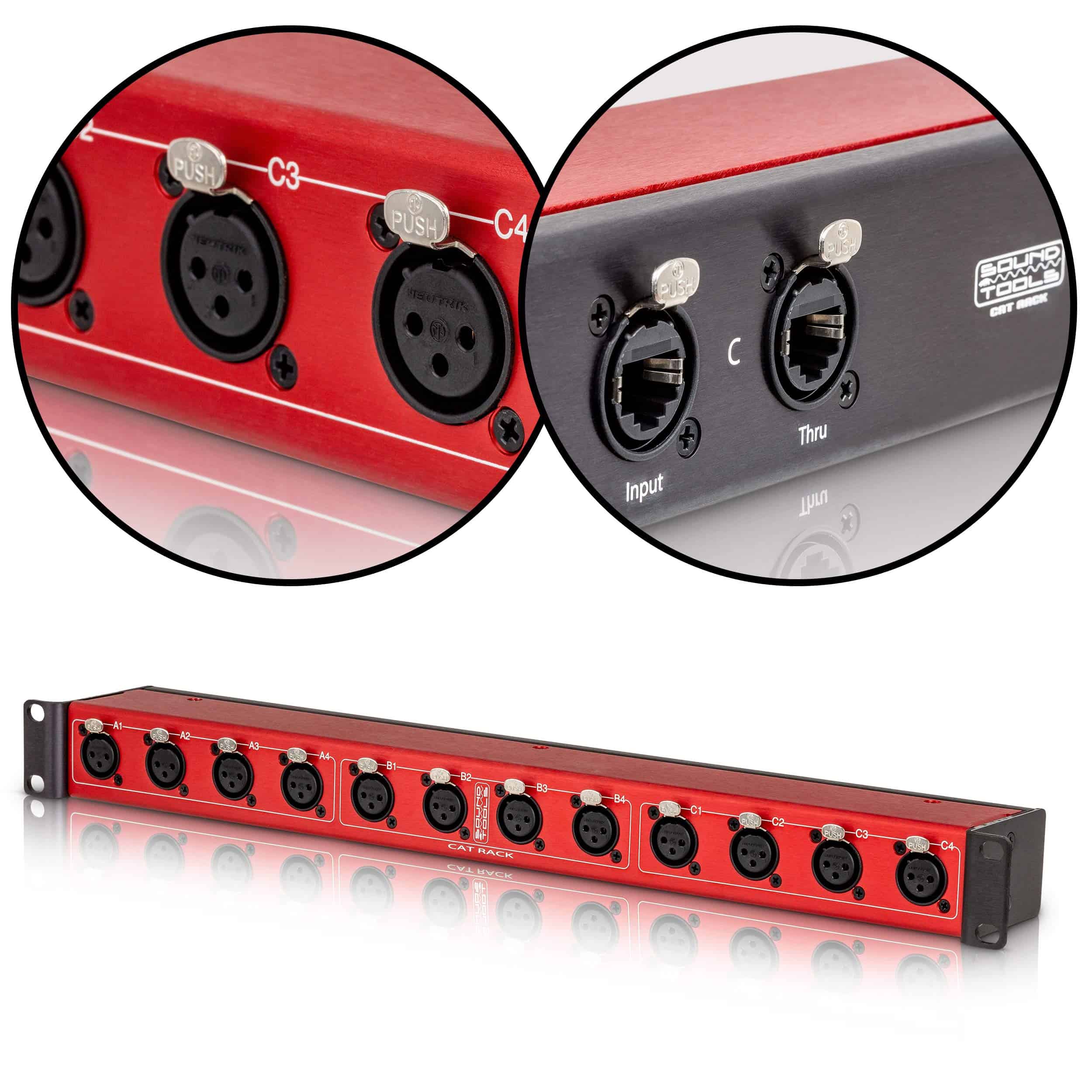 Caja de Escenario CAT Rack Hembra - Hembra XLR con Audio a - Imagen 3