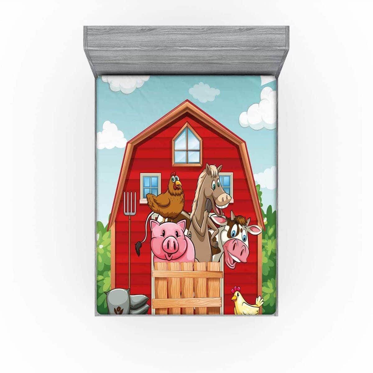 Sábana Ajustable Lunarable Cartoon, Animales de Granja - Imagen 4