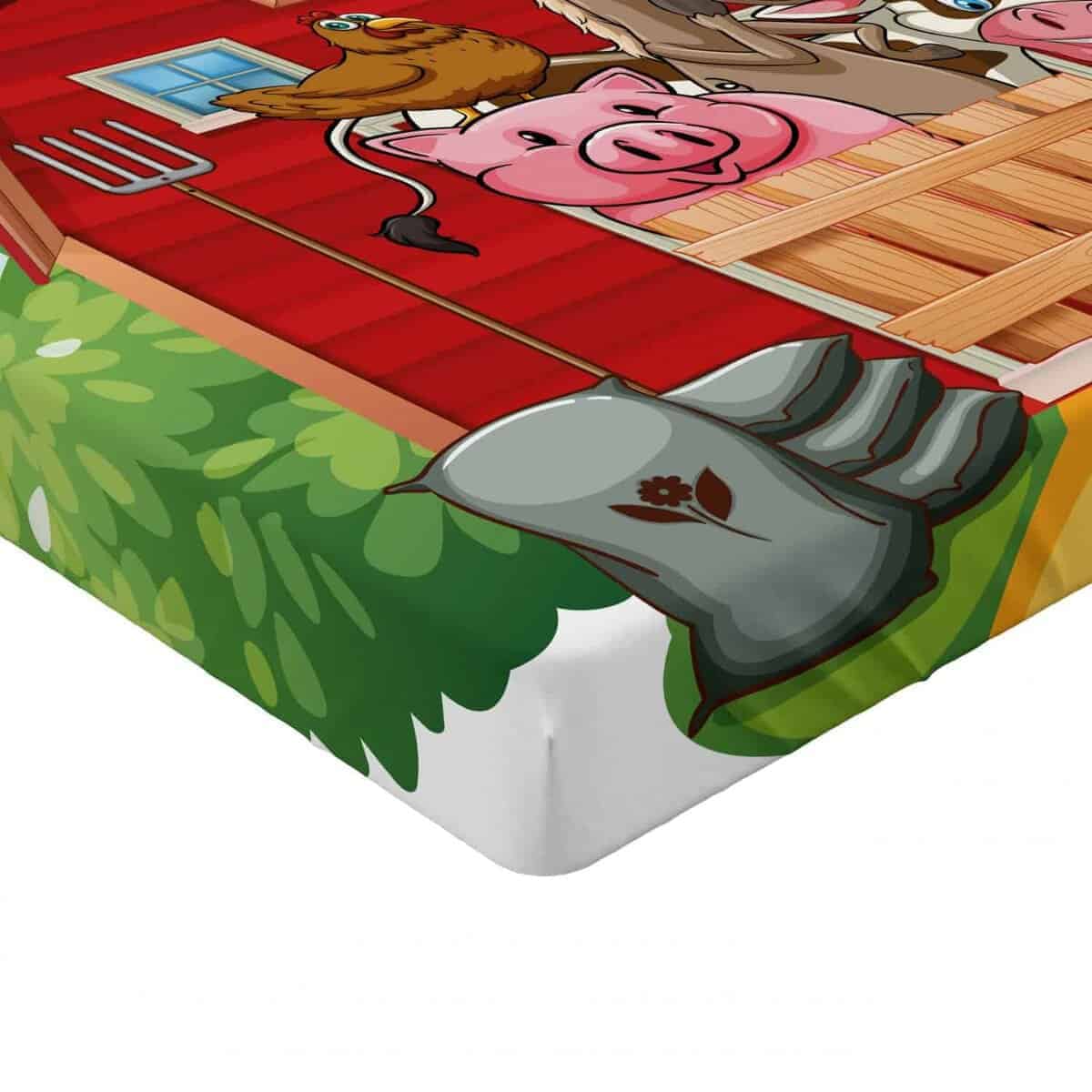 Sábana Ajustable Lunarable Cartoon, Animales de Granja - Imagen 5