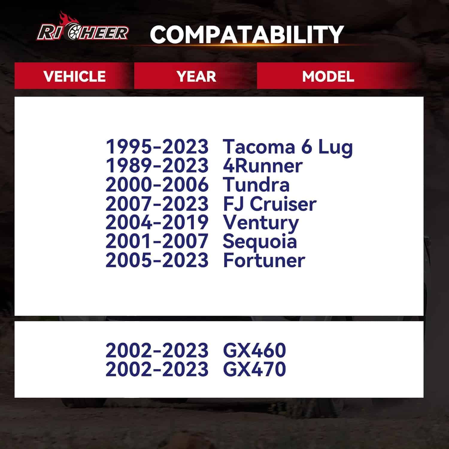 Espaciador de Rueda Richeer 6x5.5 para Tacoma 1995-2023 con - Imagen 4