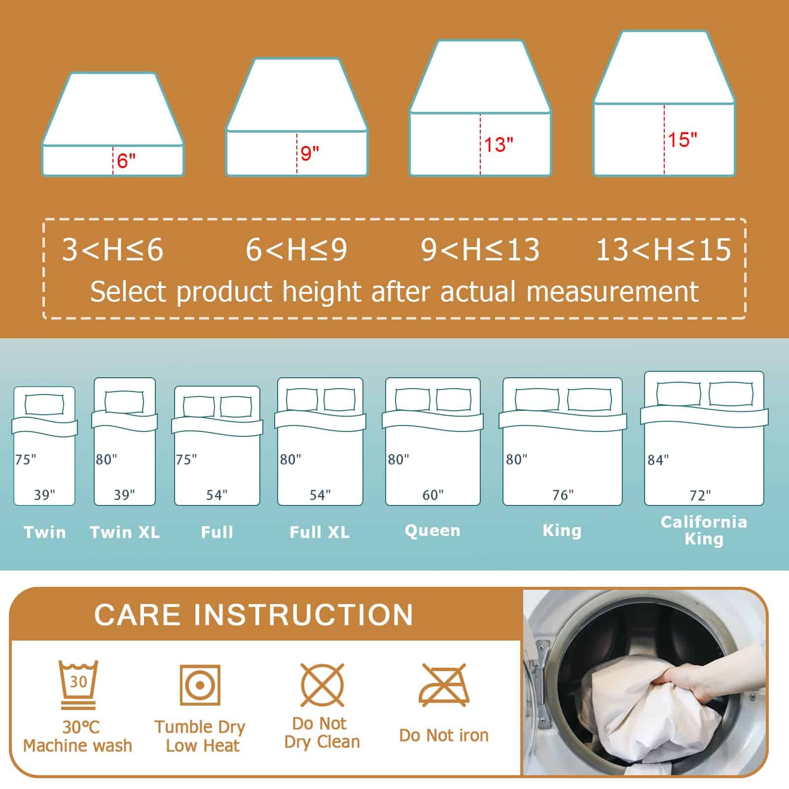 Funda de Protector de Colchón con Cremallera Bedecor para - Imagen 6