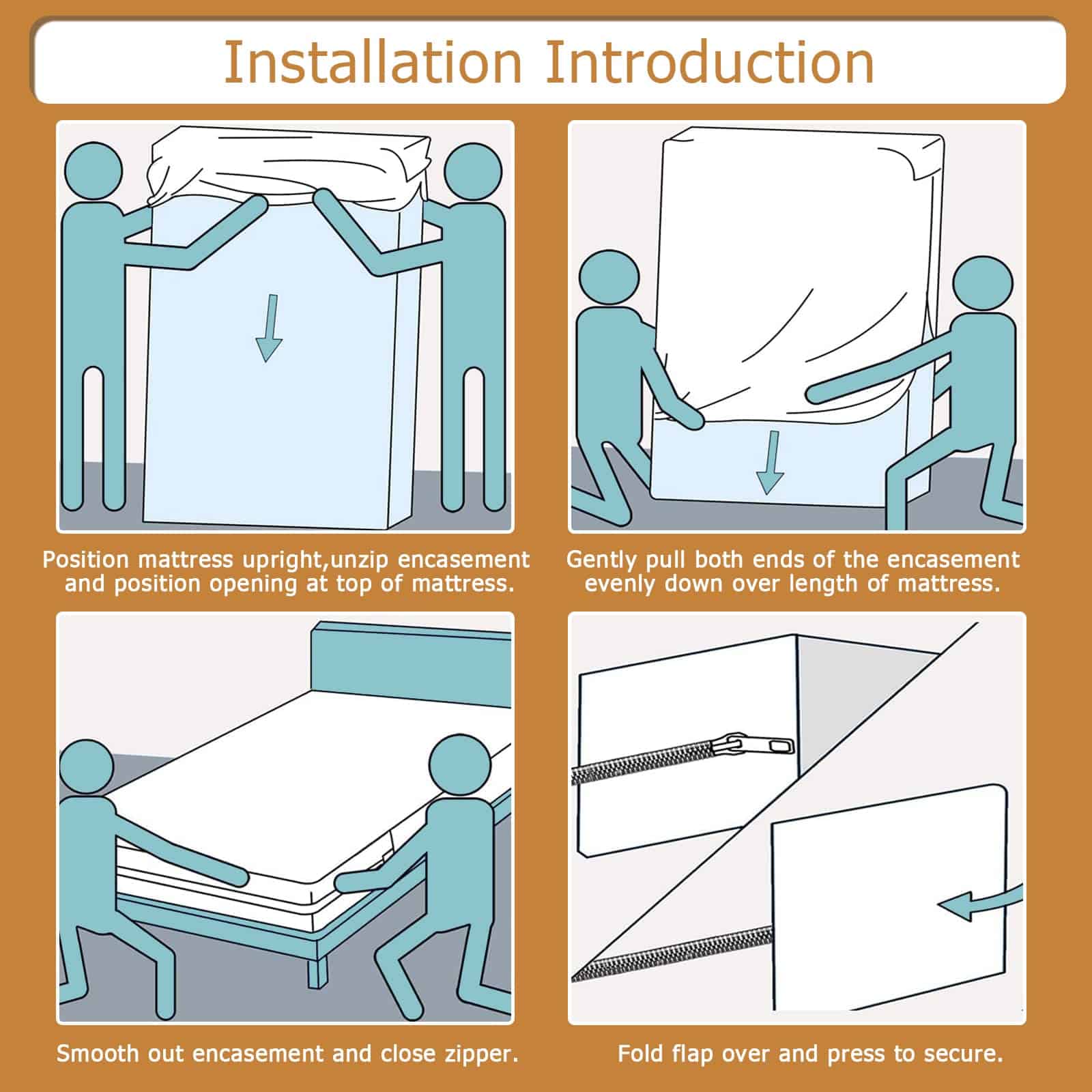 Funda de Protector de Colchón con Cremallera Bedecor para - Imagen 5