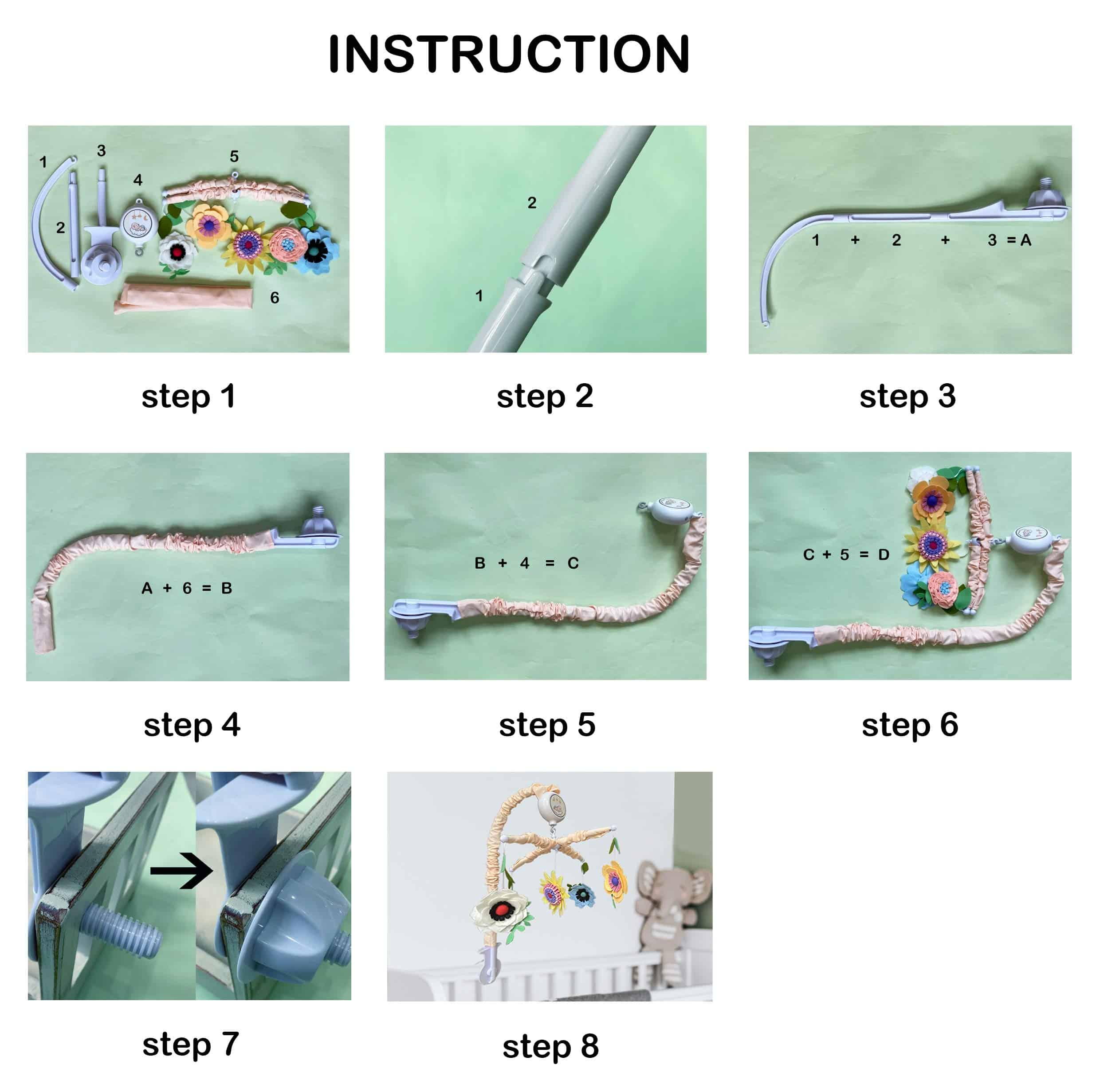 Móvil para Cuna de Bebé (Móvil para Bebés Elefante), Móvil - Imagen 8