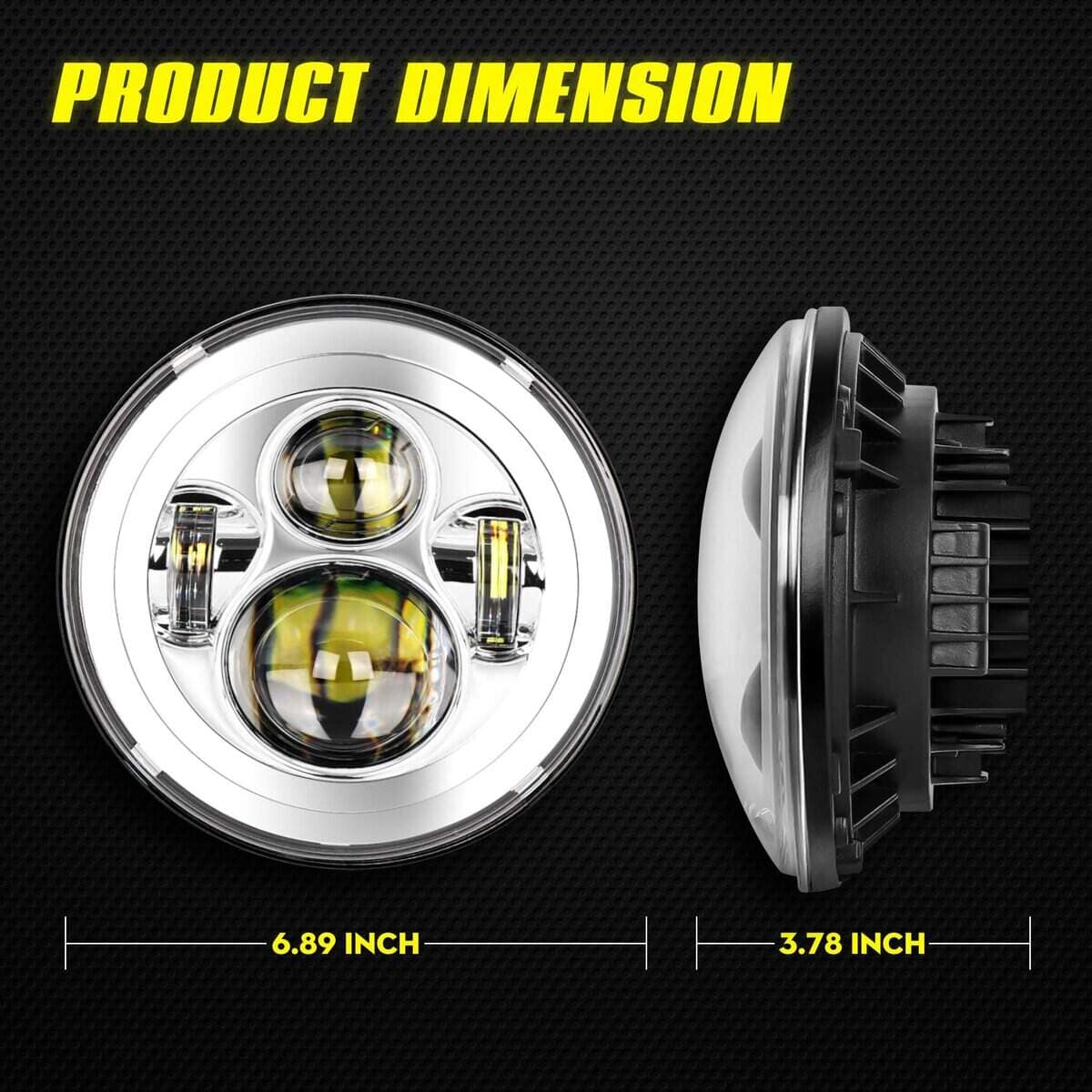 YEEGO DIRECT Foco LED para Motocicleta de 7 pulgadas con - Imagen 3