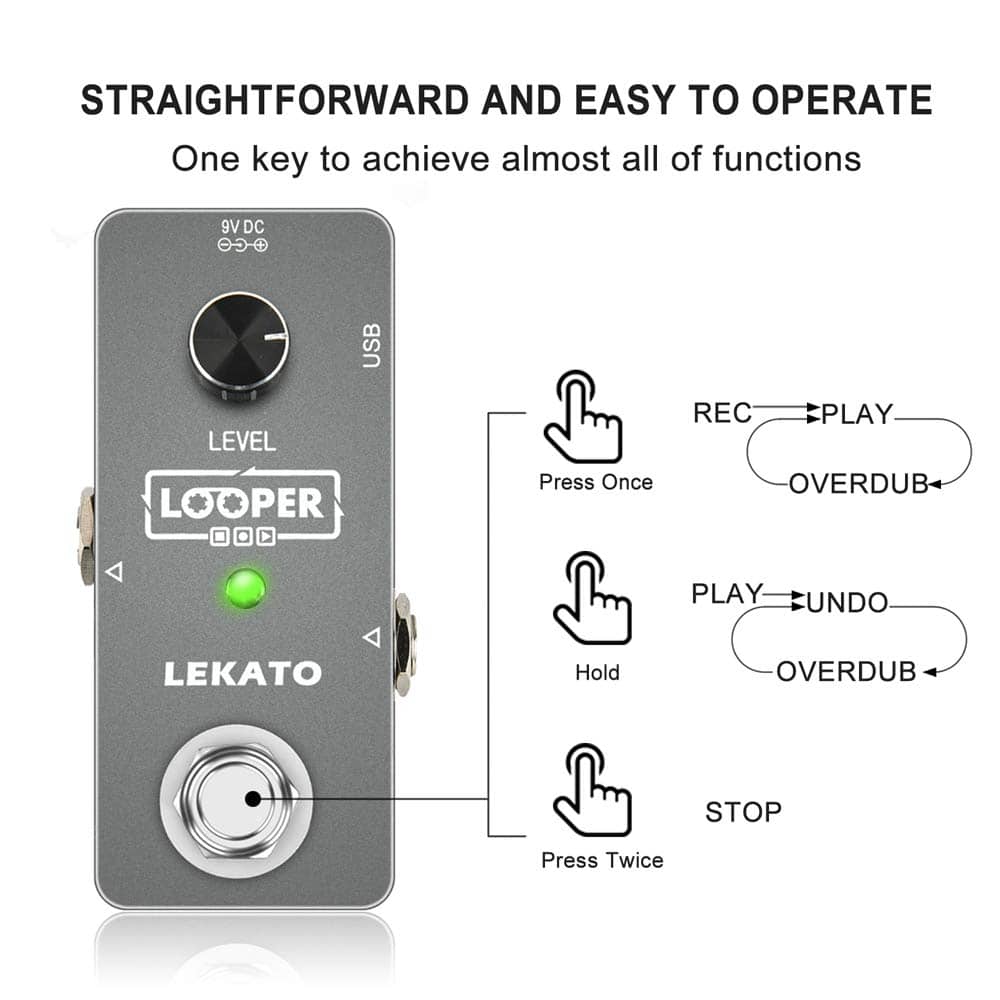 Pedal de Efectos de Guitarra Looper LEKATO Pedal de Looper - Imagen 5