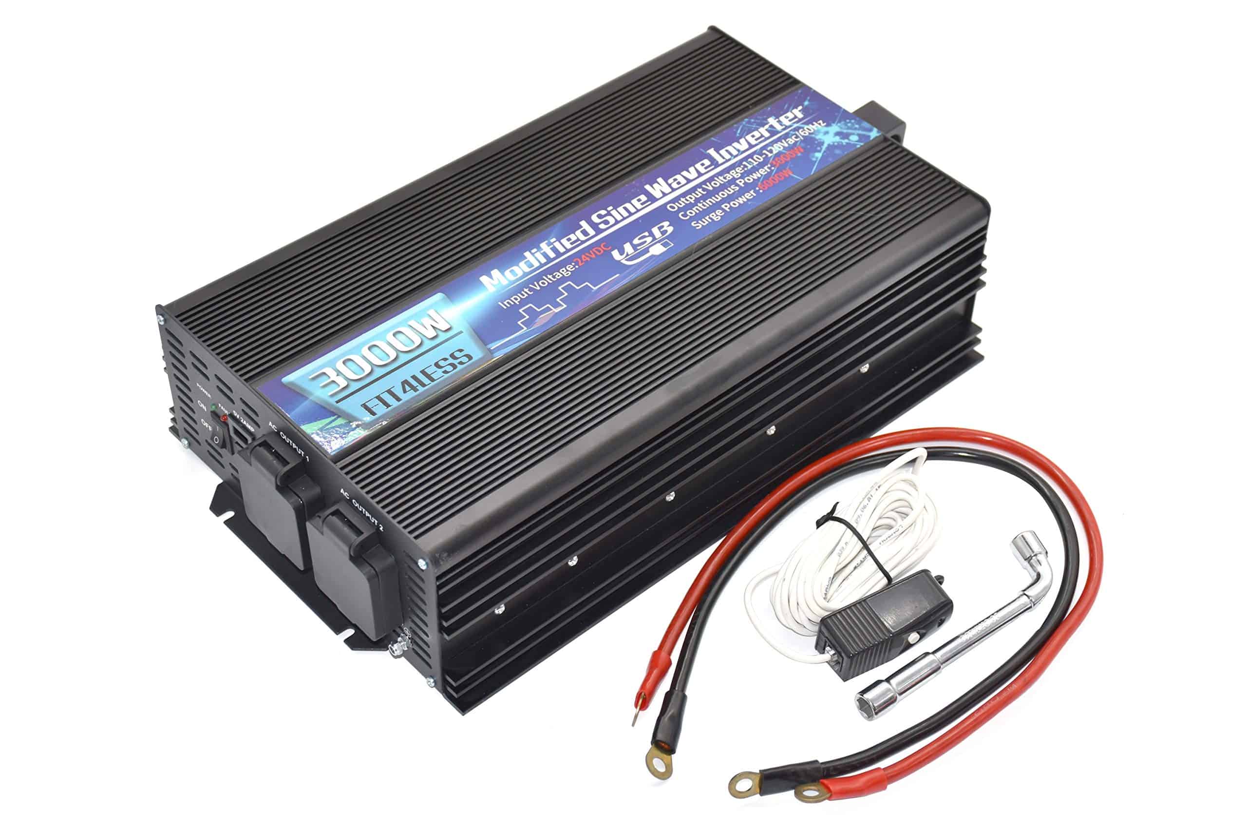 Inversor de corriente de 3000W con doble toma y USB, Onda