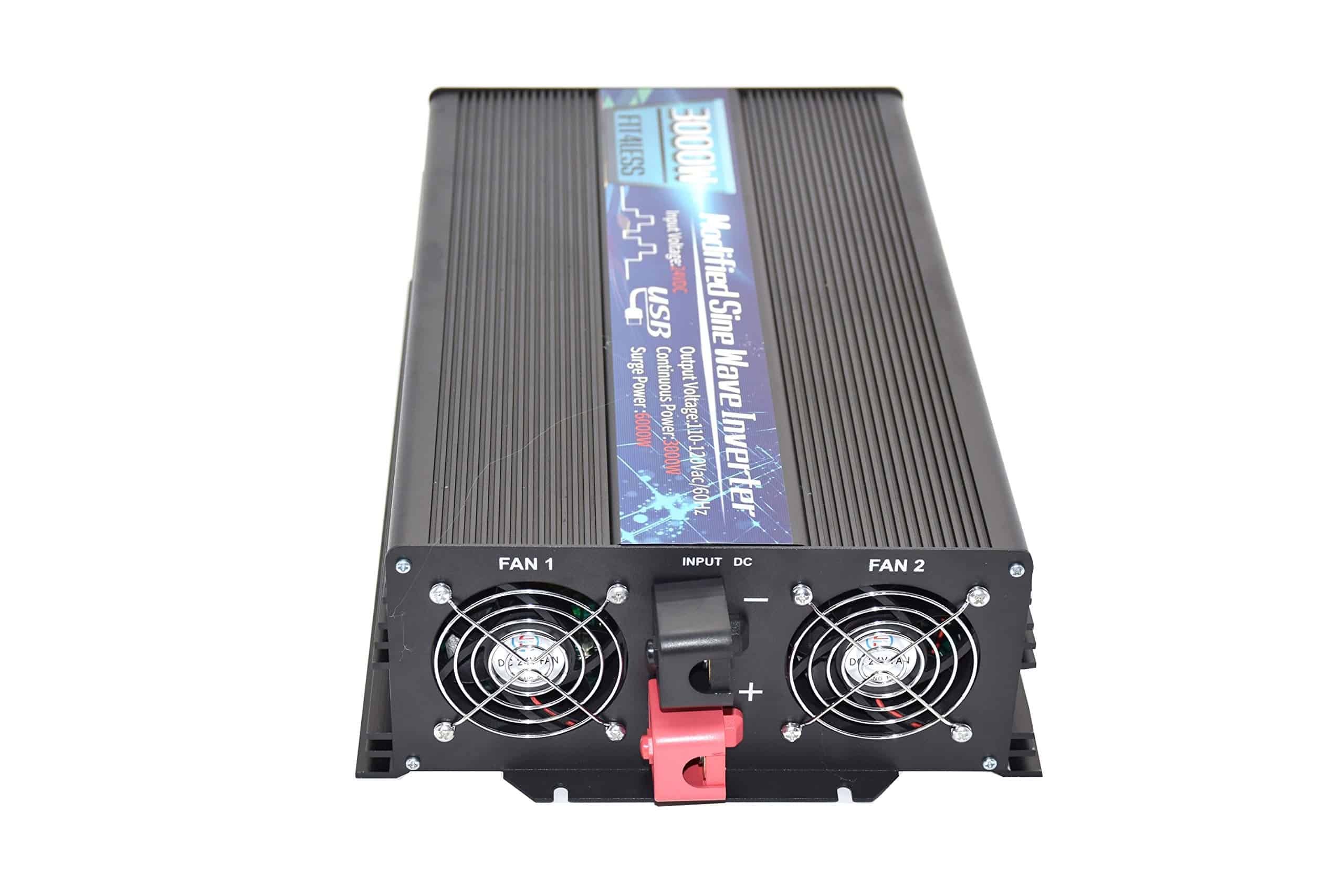 Inversor de corriente de 3000W con doble toma y USB, Onda - Imagen 6