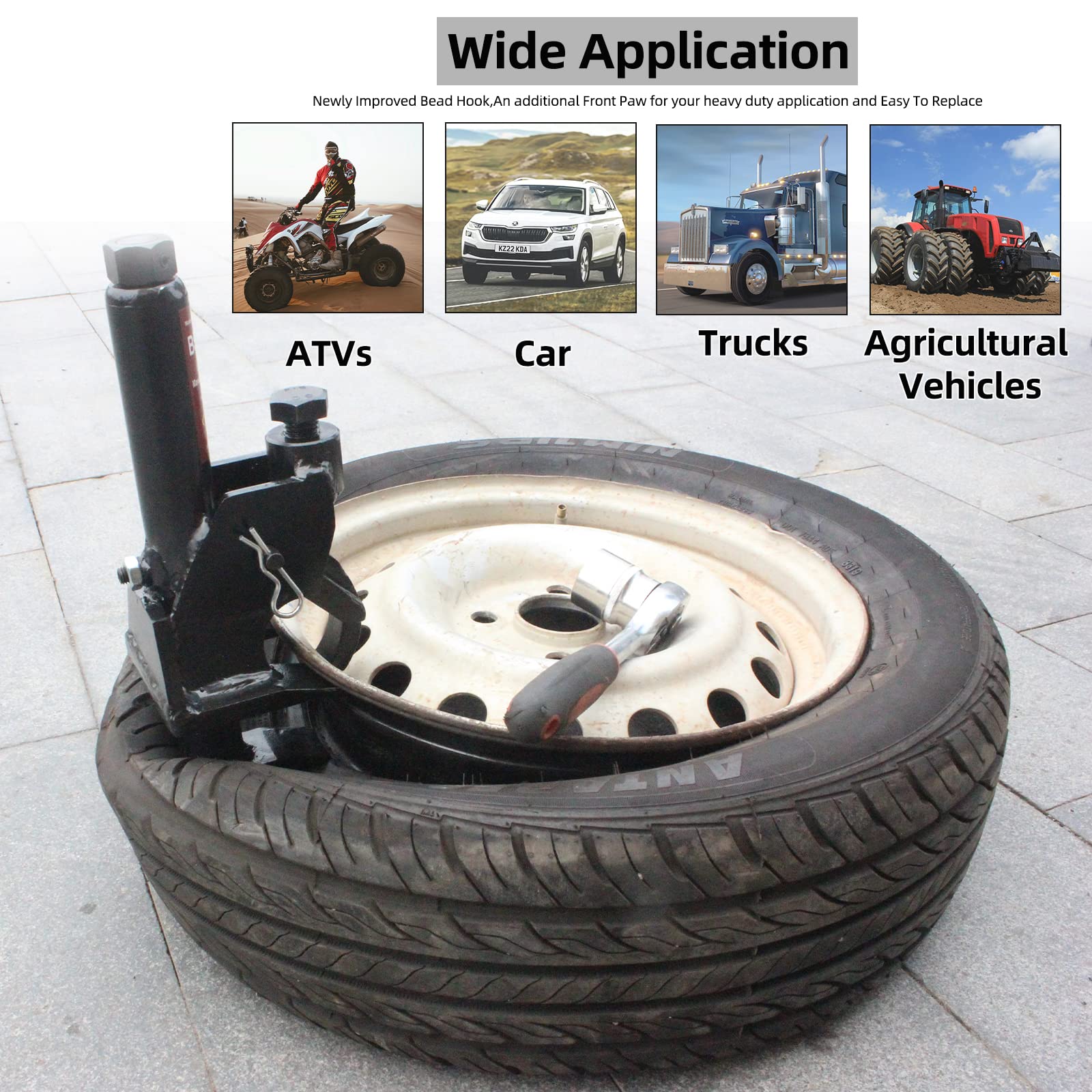 BESTOOL Manual Tire Bead Breaker Herramienta Ajustable para - Imagen 3