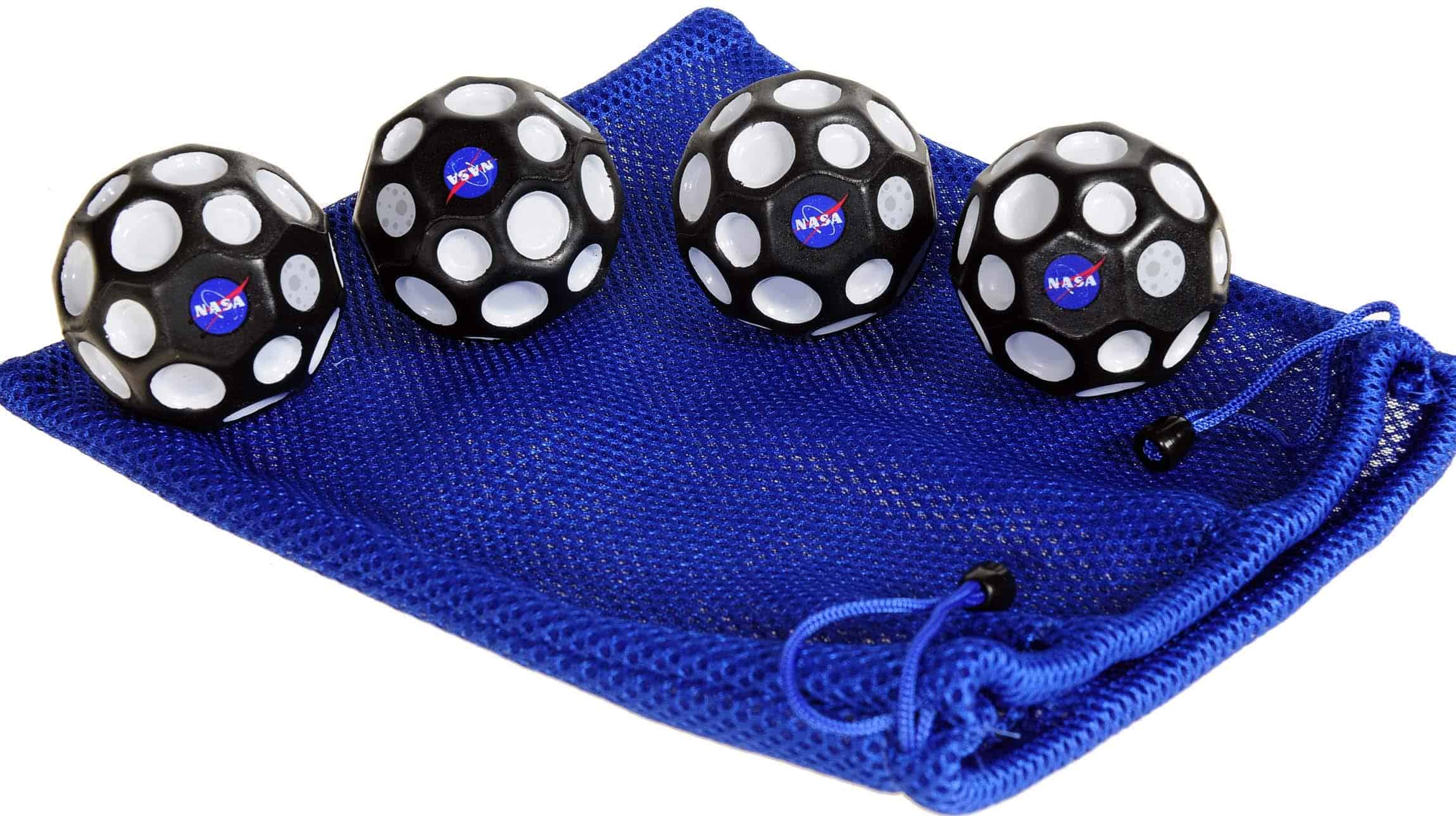 Pelota NASA Moon, Paquete de 4, con Bolsa de Malla Azul