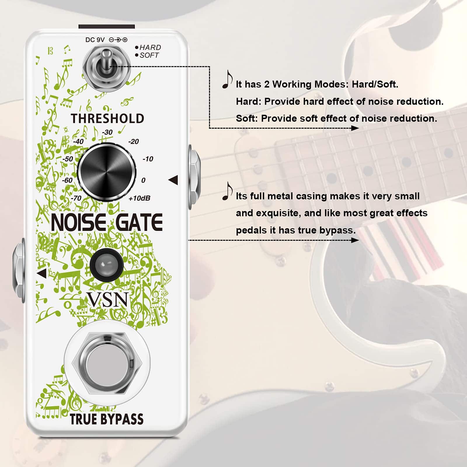 Pedal Noise Gate VSN, Supresor de Ruido Killer Para - Imagen 5