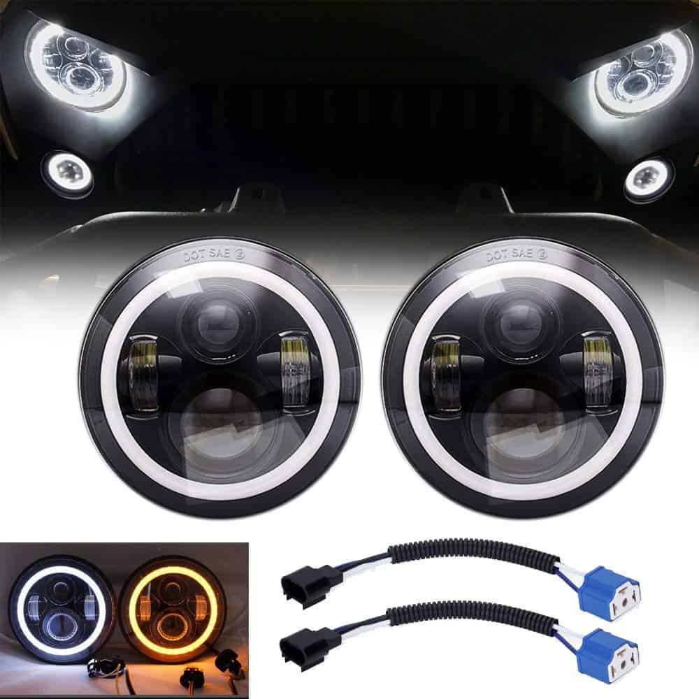 Par de Faros Redondos LED de Proyección de 7" con Anillo de
