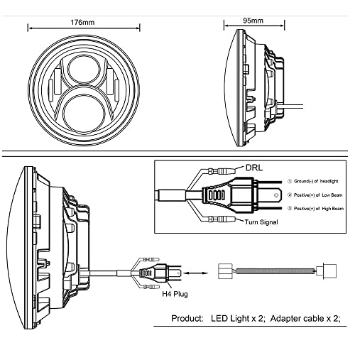 AMUNIESUN Compatible Con Hummer H1 H2 AM GENERAL Par Faro 7 - Imagen 7