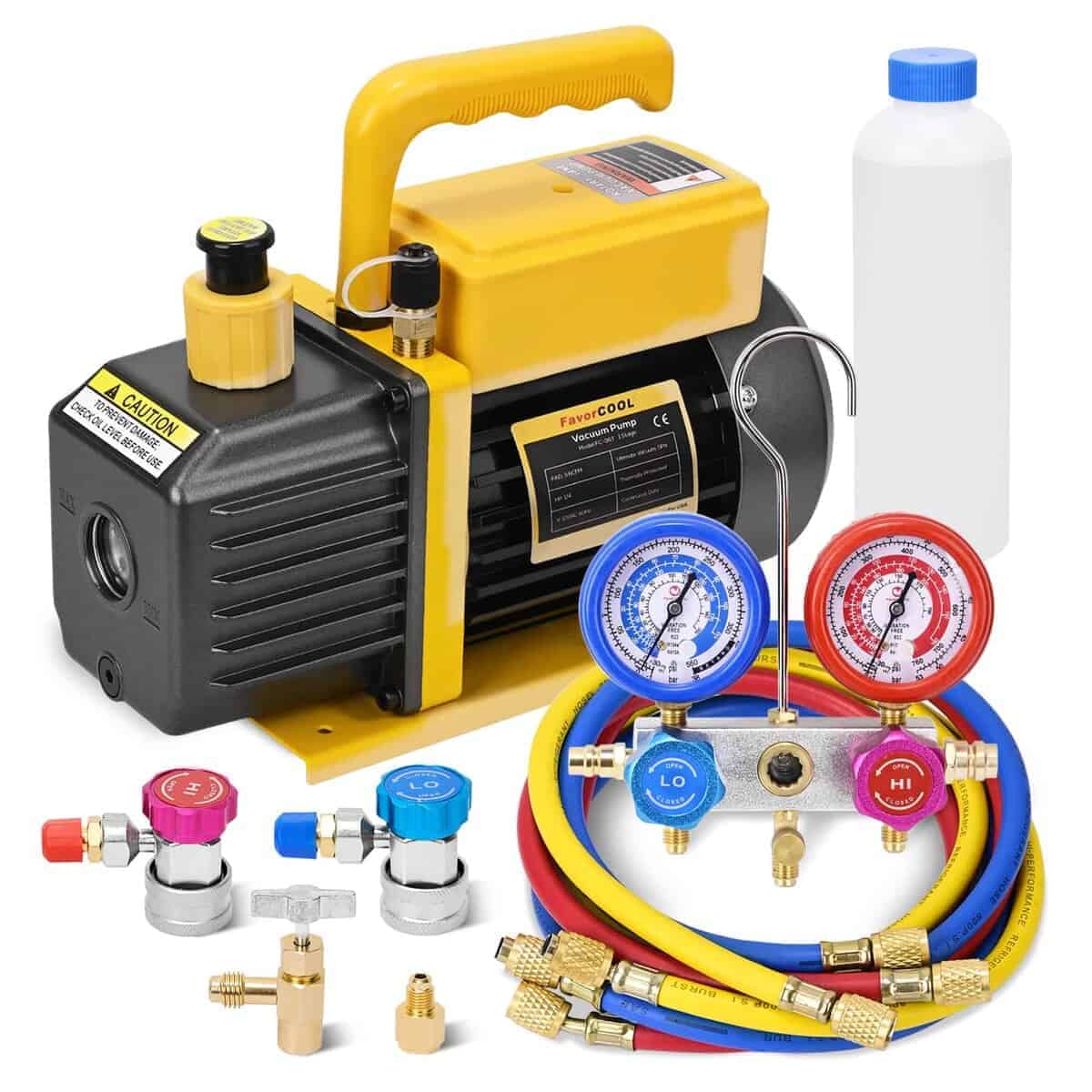 FavorCOOL 3.6 CFM 110V 1/4HP Bomba de Vacío de Paletas