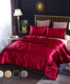 Juego de Edredón de Seda Satinada Holawakaka Ultra Suave de