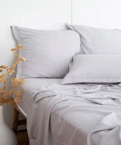 Juego de sábanas de bambú, algodón y lino de tamaño King en