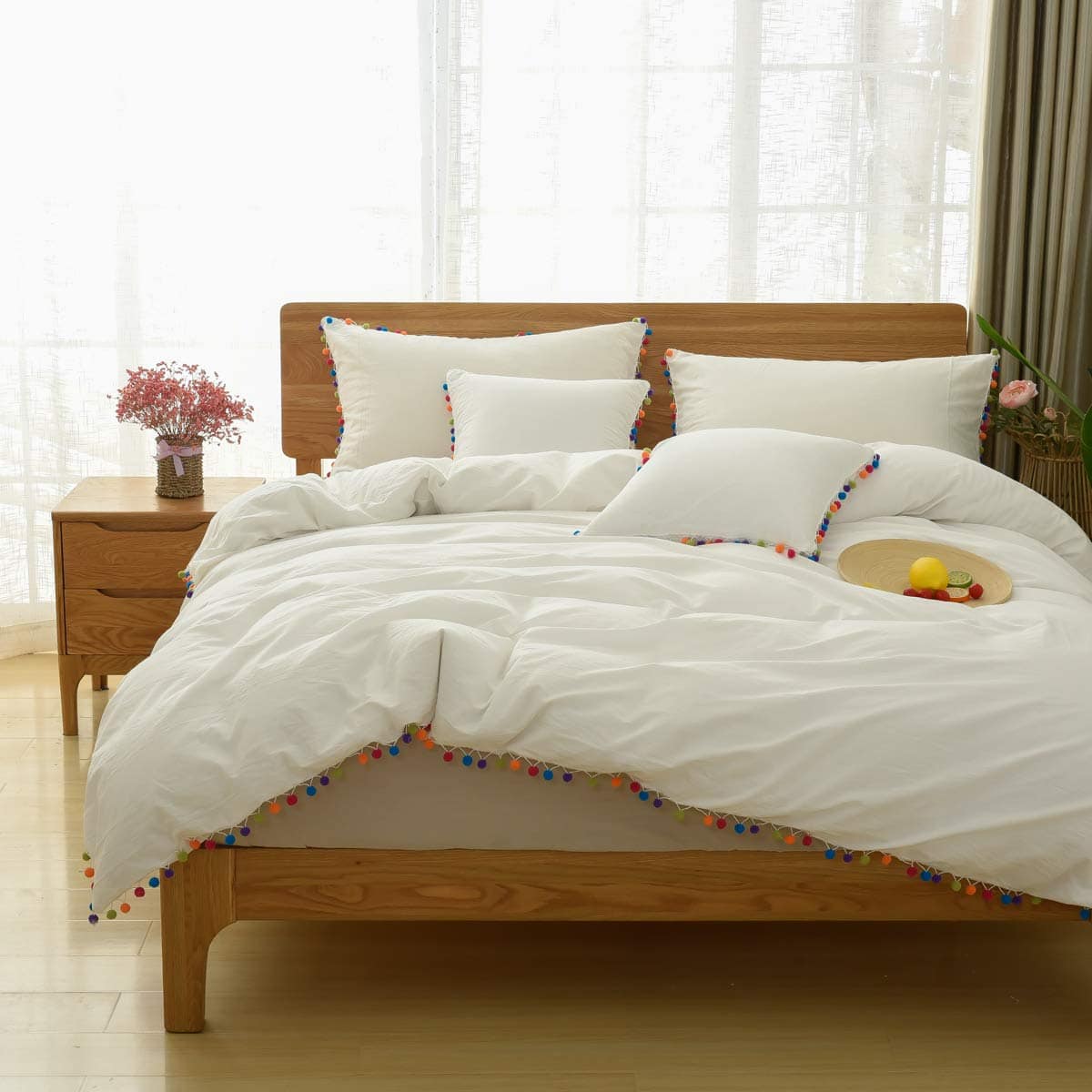 Juego de Cama Pom Pom Vintage Suave Tamaño California King - Imagen 3