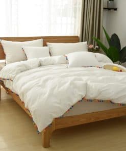 Juego de Cama Pom Pom Vintage Suave Tamaño California King