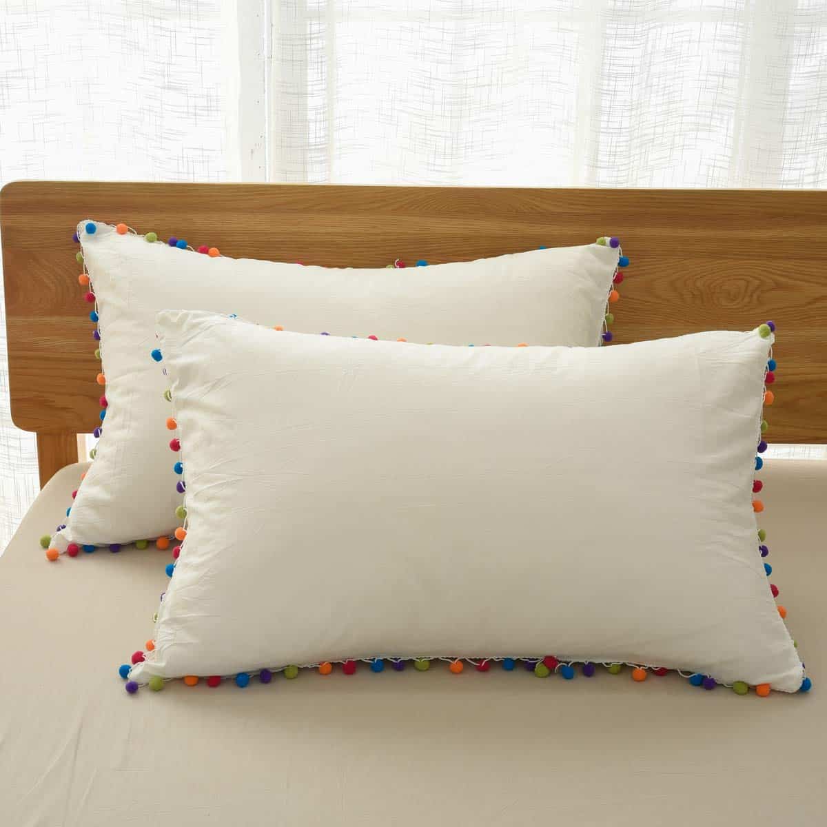 Juego de Cama Pom Pom Vintage Suave Tamaño California King - Imagen 5